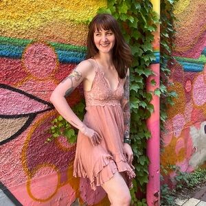 XS FREE PEOPLE MAUVE PINK DRESS